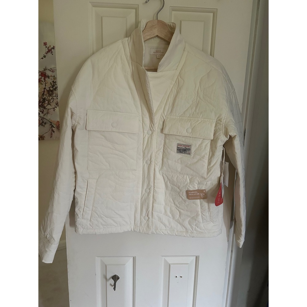 Roark Expeditions Passport‎ Plush Jacket White Quilted Snap Front Size S